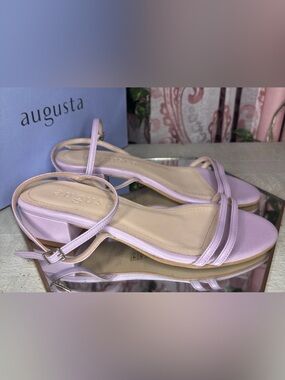 Augusta Light Lilac Lambskin Leather Strappy Women's Sandals - Size EU37/US7